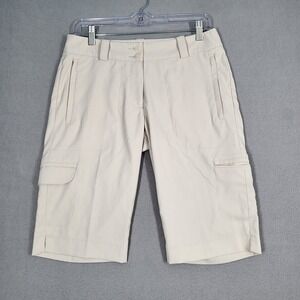 Nike Golf‎ Shorts Women's 4 Beige Dri-FIT Cargo Capri Performance Activewear